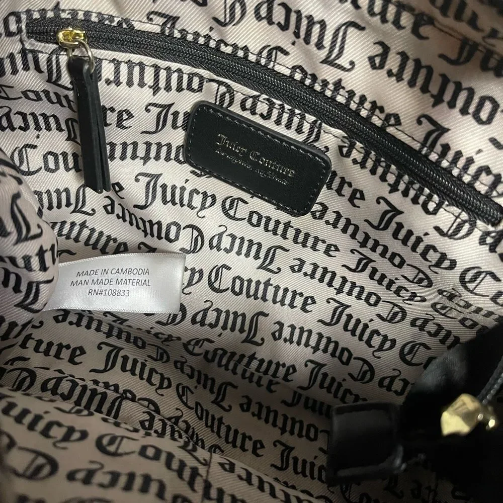 Juicy Couture synthetic Black and White Billboard Medium satchel / shoulder bag
